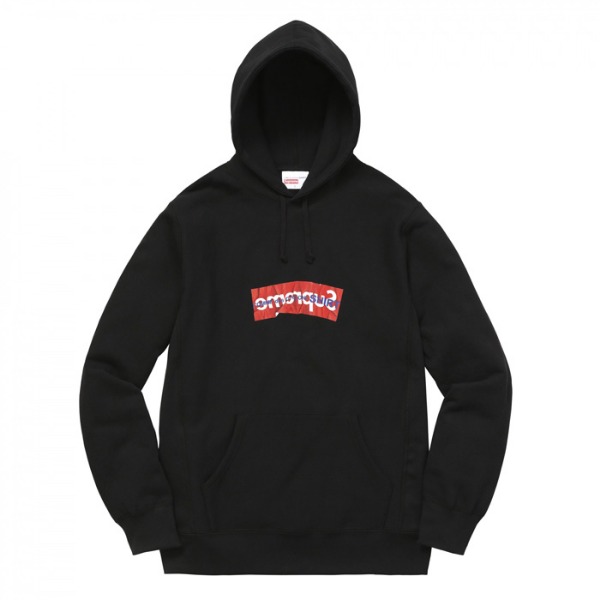 유니크룸프리미엄 국내배송 [L] 슈프림 X 꼼데가르숑 박스로고 후드 스웻셔츠 블랙 Supreme Comme Des Garcons SHIRT Box Logo Hooded Sweatshirt Black